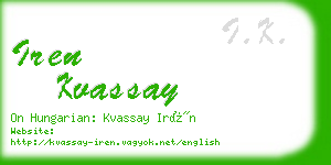 iren kvassay business card